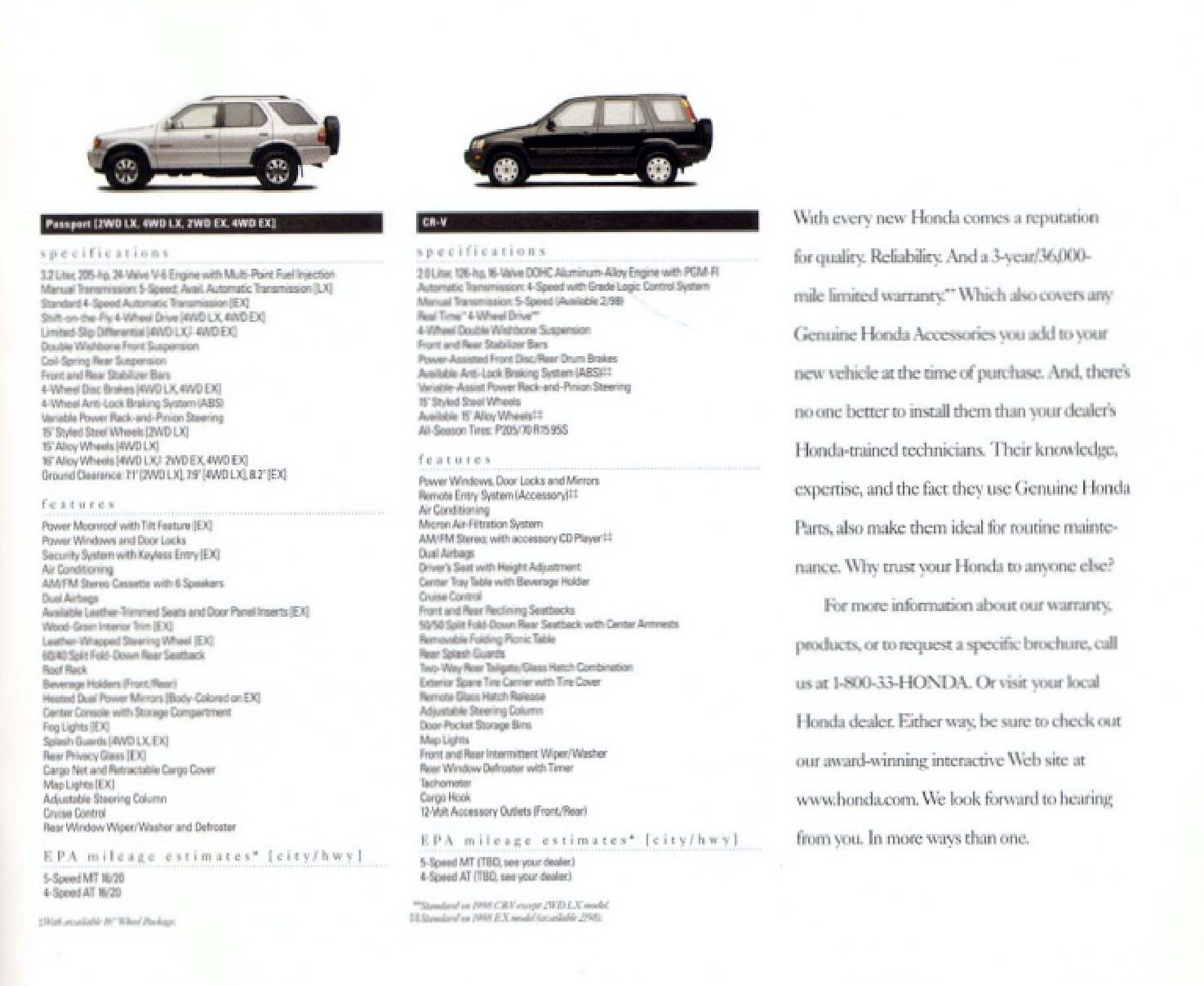 1998 Honda Brochure Page 5